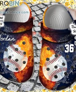 Custom Crocs – Personalized Fire and Water Baseball Clog Shoes