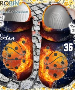 Custom Crocs – Personalized Fire and Water Basketball Clog Shoes