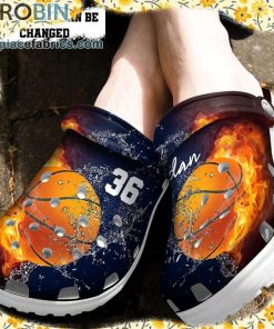 Custom Crocs – Personalized Fire and Water Basketball Clog Shoes
