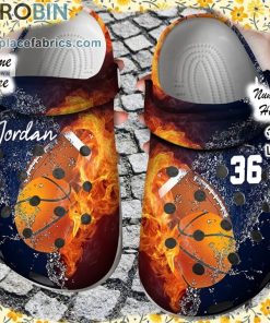 Custom Crocs – Personalized Fire and Water Football and Basketball Clog Shoes
