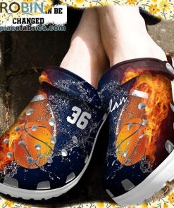 Custom Crocs – Personalized Fire and Water Football and Basketball Clog Shoes