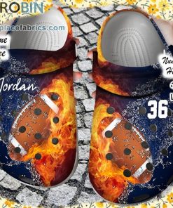 Custom Crocs – Personalized Fire and Water Football Clog Shoes