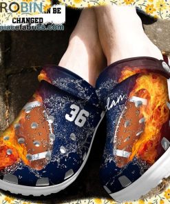 Custom Crocs – Personalized Fire and Water Football Clog Shoes