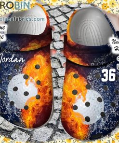 Custom Crocs – Personalized Fire and Water Golf Clog Shoes