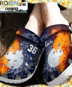 Custom Crocs – Personalized Fire and Water Golf Clog Shoes