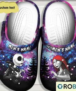 Custom Name Halloween Galaxy Forest Jack Skellington Classic Clogs