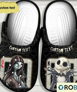 Custom Text Halloween Jack Skellington Poker Classic Clogs