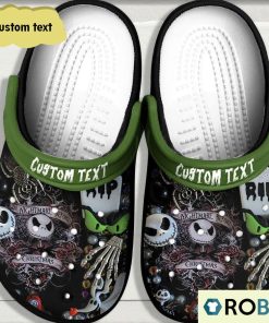 Custom Text Halloween The Nightmare Before Christmas Green Classic Clogs