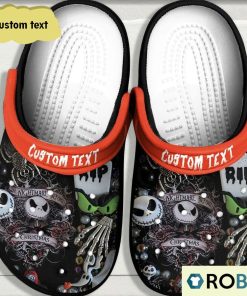 Custom Text Halloween The Nightmare Before Christmas Orange Classic Clogs