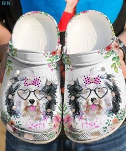Cute Border Collie Tropical Flower 5 Crocs – Classic Clog