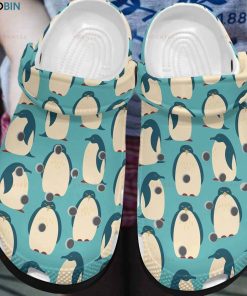 Cute Green Penguin Blue Unisex Crocs