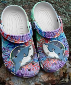 Cute Whale Cartoon Ocean Gifts Flower Unisex Crocs