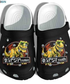 Daddy Saurus Funny Dinousaur 5 Unisex Crocs