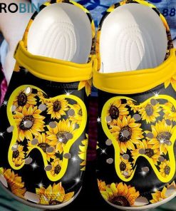 Dentist Sunflower Rubber Crocs – Classic Clog
