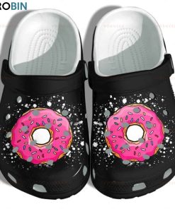 Donut Cake Cute Funny Black Crocs – Classic Clog