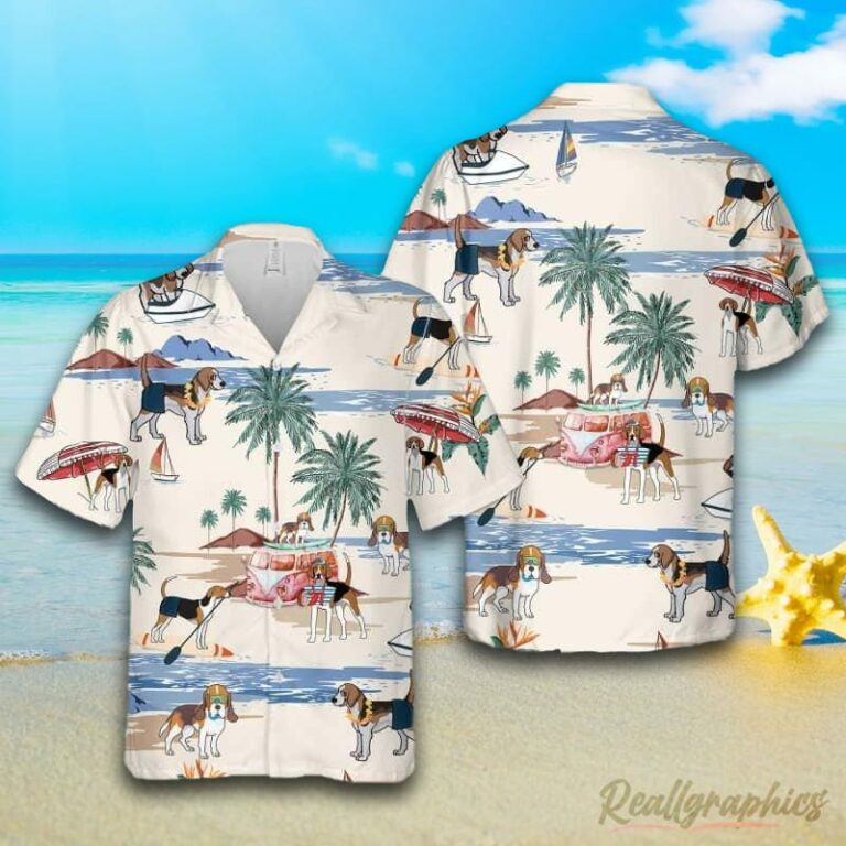 English Foxhound Summer Beach Hawaiian Shirt