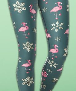 Festive Flamingos Yoga Leggings