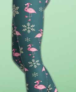 Festive Flamingos Yoga Leggings