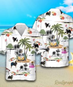 Finnish Lapphund Beach Hawaiian Shirt, Short Sleeve Button Up Shirt