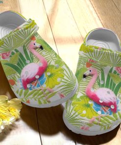 Flamingo Flower Tropical Rubber Crocs – Classic Clog