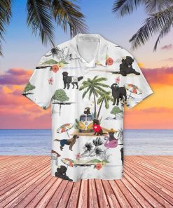 Flat-Coated Retriever Beach Hawaiian Shirt, Short Sleeve Button Up Shirt Flat-Coated Retriever Beach Hawaiian Shirt, Short Sleeve Button Up Shirt