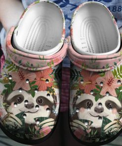Floral Sloth Cute Animal Unisex Crocs
