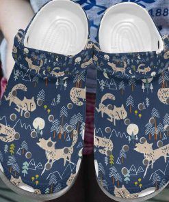 Funny Wolf In The Forest Cartoon  Crocs – Classic Clog