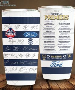 geelong cats afl 2022 premiers guernsey with team signaturestumbler 42 ZeKdi