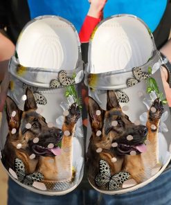 German Shepherd Daisy Butterfly Crocs – Classic Clog