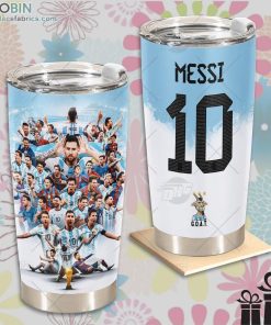 goat m10 leonel messi argentina jersey celebrate champion world cup 2022 tumbler 43 g5W1K