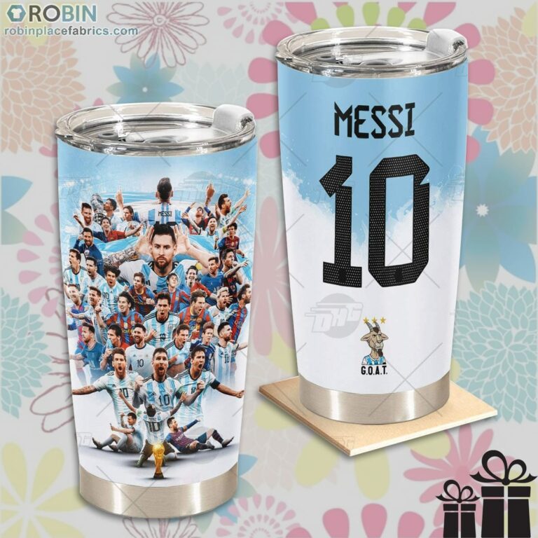GOAT M10 Leonel Messi Argentina Jersey Celebrate Champion World Cup 2022 Tumbler