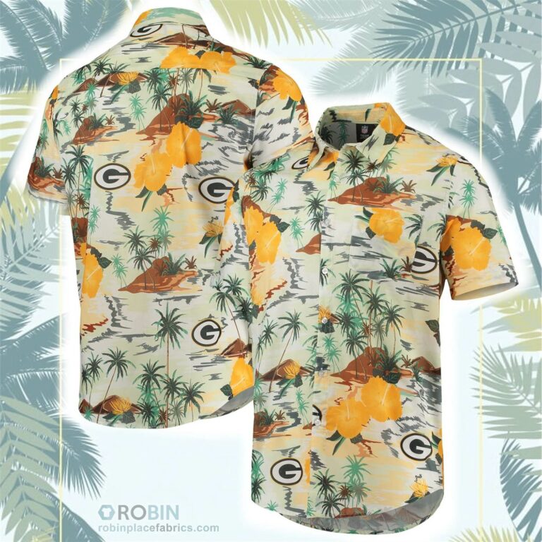 Green Bay Packers Paradise Floral Button-Up Shirt