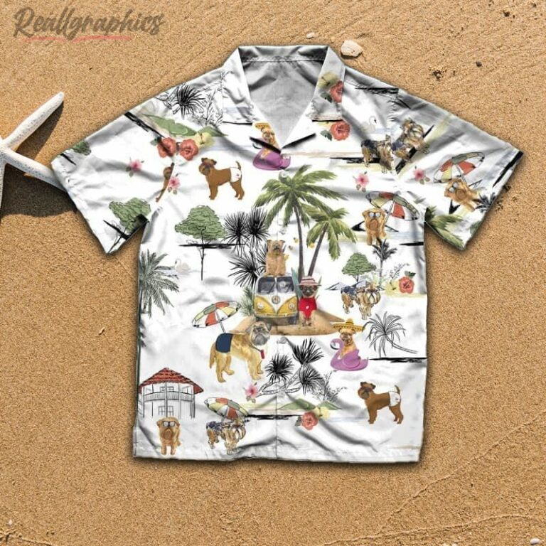 Griffon Bruxellois Beach Hawaiian Shirt, Short Sleeve Button Up Shirt
