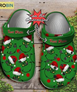 Grinch Face Christmas Green Crocband Personalized Classic Clog Shoes