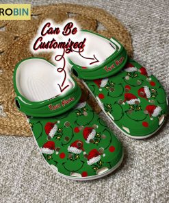 Grinch Face Christmas Green Crocband Personalized Classic Clog Shoes
