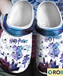 Harry Potter Hogwarts White Purple Crocs