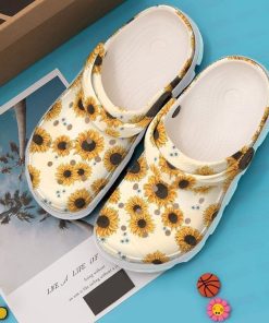 Hippie Sunflower Pattern Rubber Crocs – Classic Clog