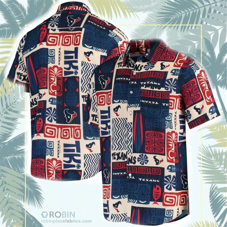 Houston Texans Tiki Floral Button-Up Woven Shirt