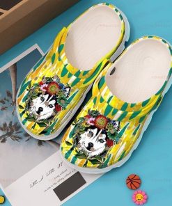 Husky Mom Flower 3 Unisex Crocs
