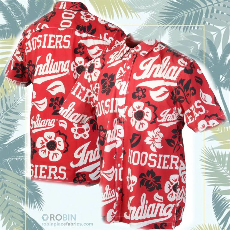 Indiana Hoosiers Floral Button-Up Shirt