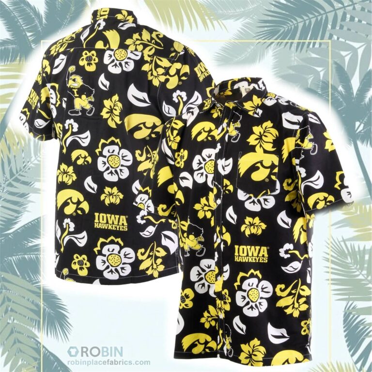 Iowa Hawkeyes Floral Button-Up Shirt