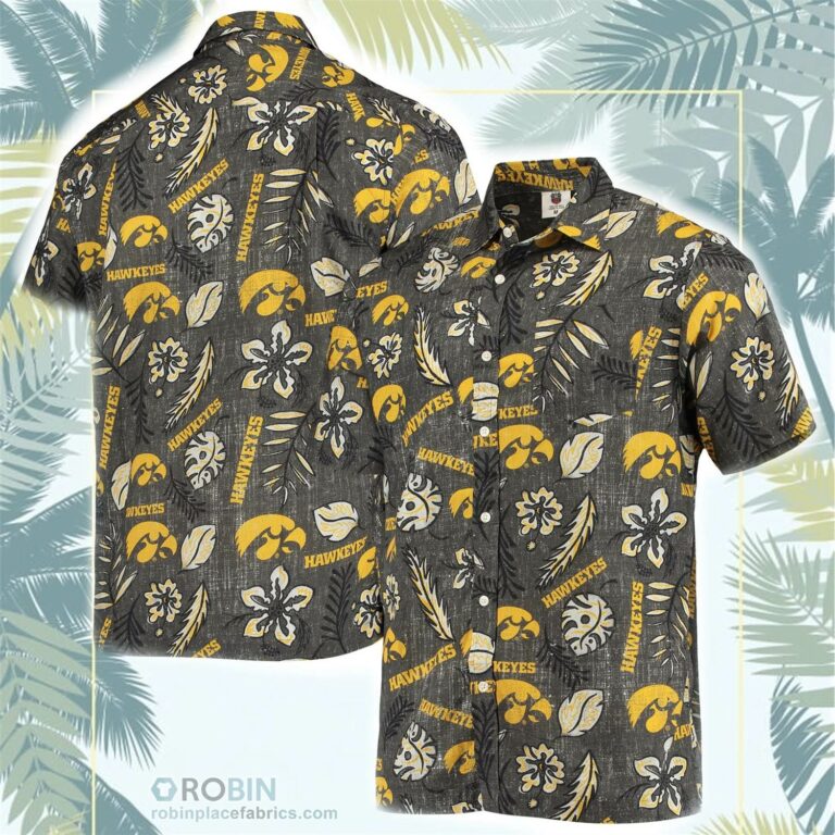 Iowa Hawkeyes Vintage Floral Button-Up Shirt
