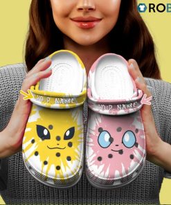 Jolteon And Sylveon Tie Dye Face Customized Classic Crocs Pokemon