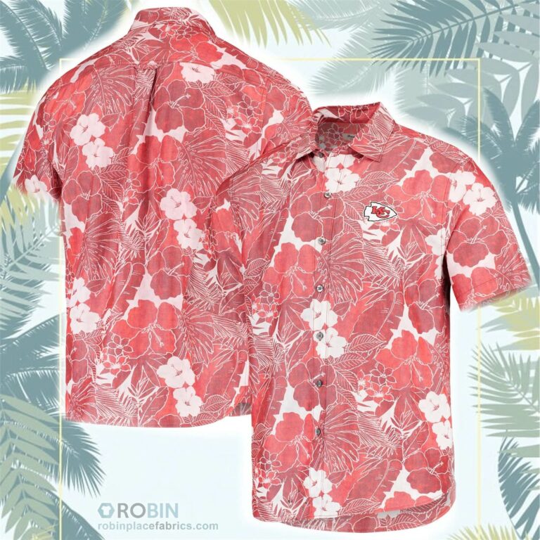Kansas City Chiefs Tommy Bahama Coconut Point Playa Floral Button-Up Shirt