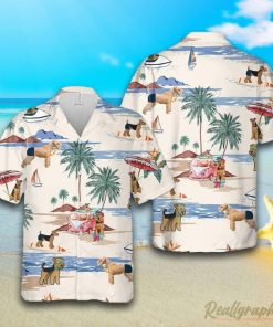 Lakeland Summer Beach Hawaiian Shirt, Short Sleeve Button Up Shirt