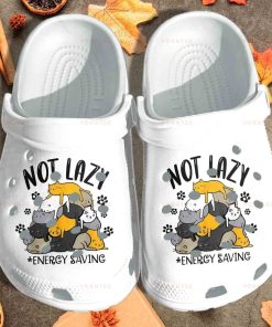 Lazy Cat Crocs Clog Shoes – Not Lazy Energy Saving White Crocs – Classic Clog