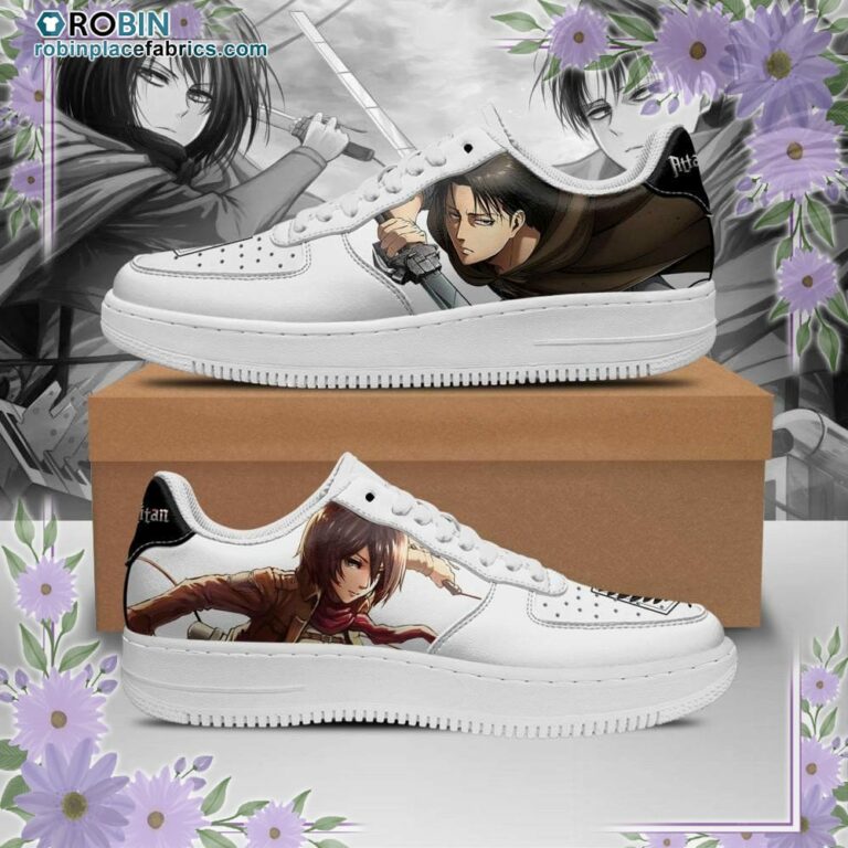 Levi And Mikasa Ackerman Air Shoes AOT Custom Anime Sneakers