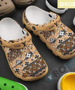 Limited LV Louis Vuitton Ancient Pattern Monogram Crocs