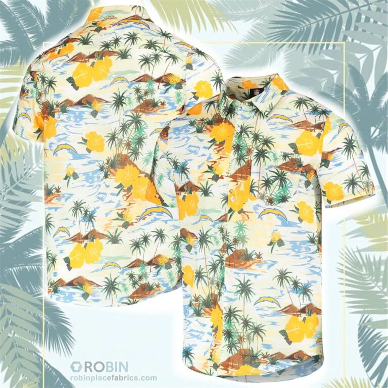 Los Angeles Chargers Paradise Floral Button-Up Shirt