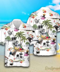Lowchen Beach Hawaiian Shirt, Short Sleeve Button Up Shirt